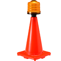 LED warning light with traffic cone